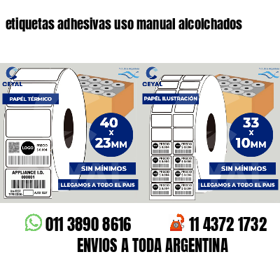 etiquetas adhesivas uso manual alcolchados