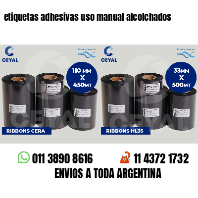 etiquetas adhesivas uso manual alcolchados