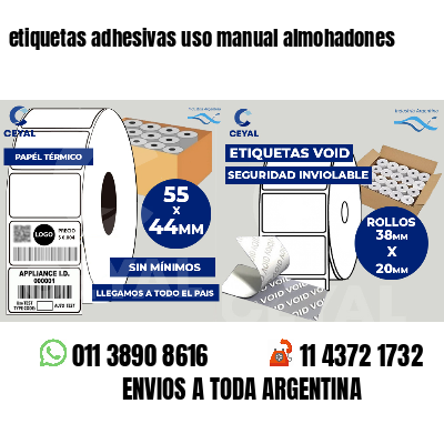 etiquetas adhesivas uso manual almohadones