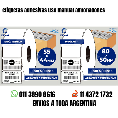 etiquetas adhesivas uso manual almohadones