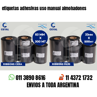 etiquetas adhesivas uso manual almohadones