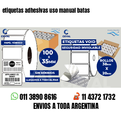 etiquetas adhesivas uso manual batas
