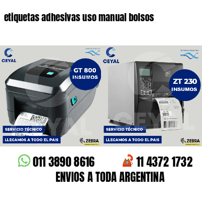 etiquetas adhesivas uso manual bolsos