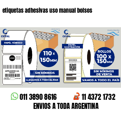 etiquetas adhesivas uso manual bolsos