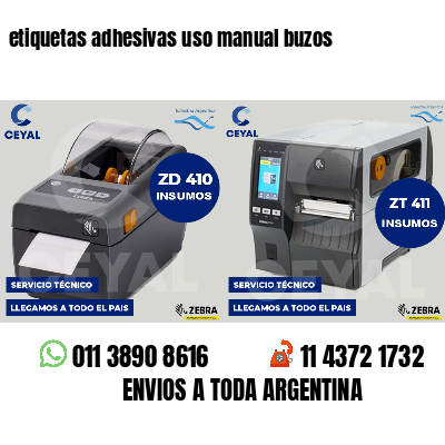 etiquetas adhesivas uso manual buzos