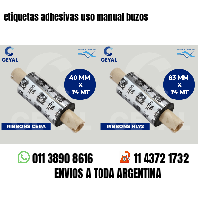etiquetas adhesivas uso manual buzos