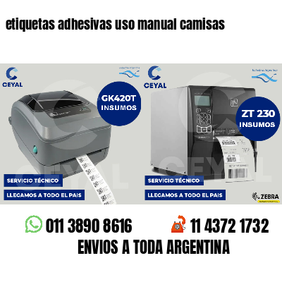 etiquetas adhesivas uso manual camisas