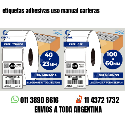 etiquetas adhesivas uso manual carteras