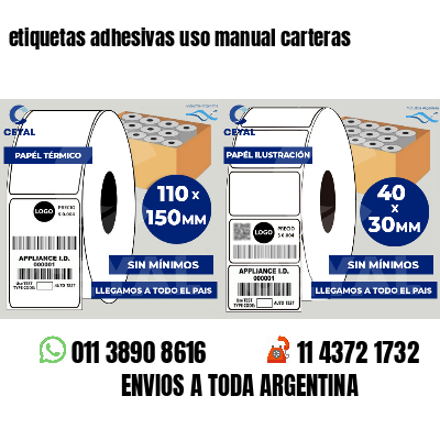 etiquetas adhesivas uso manual carteras