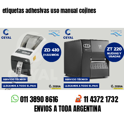 etiquetas adhesivas uso manual cojines