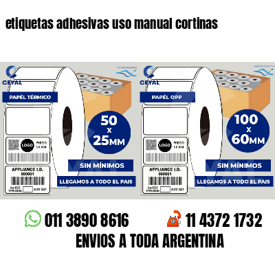 etiquetas adhesivas uso manual cortinas