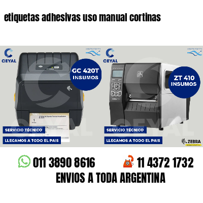 etiquetas adhesivas uso manual cortinas