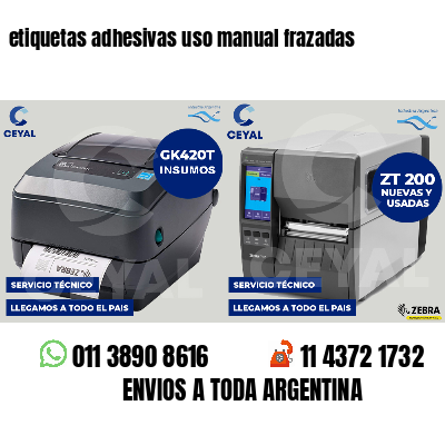 etiquetas adhesivas uso manual frazadas