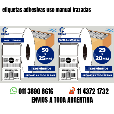 etiquetas adhesivas uso manual frazadas