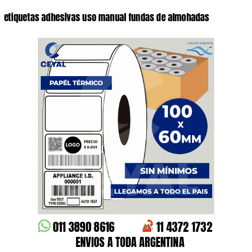 etiquetas adhesivas uso manual fundas de almohadas