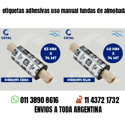 etiquetas adhesivas uso manual fundas de almohadas