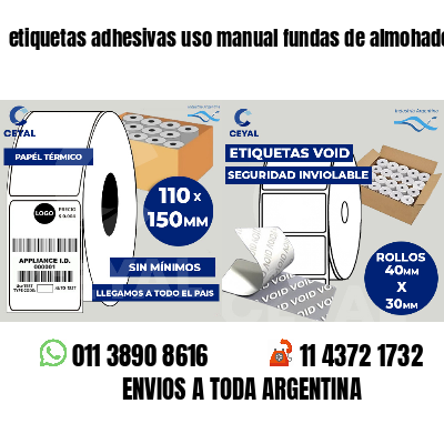 etiquetas adhesivas uso manual fundas de almohadones