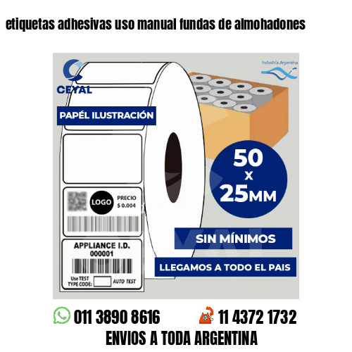 etiquetas adhesivas uso manual fundas de almohadones