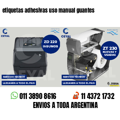etiquetas adhesivas uso manual guantes