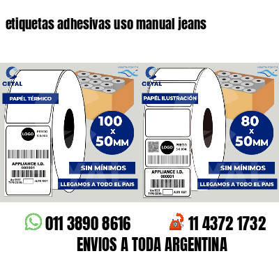 etiquetas adhesivas uso manual jeans