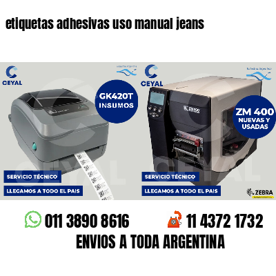 etiquetas adhesivas uso manual jeans