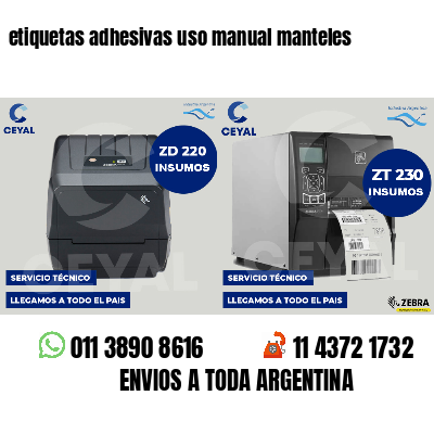 etiquetas adhesivas uso manual manteles