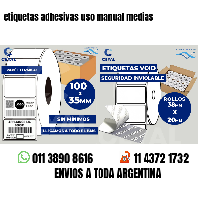 etiquetas adhesivas uso manual medias
