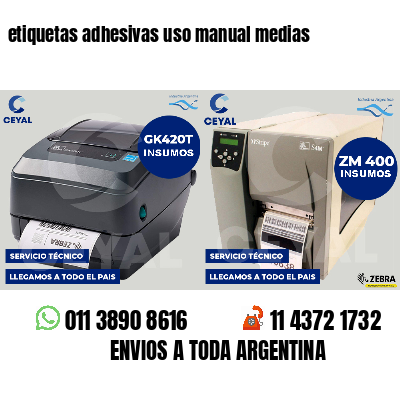 etiquetas adhesivas uso manual medias