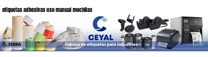 etiquetas adhesivas uso manual mochilas