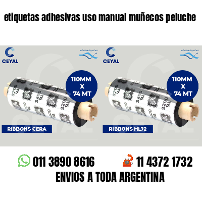 etiquetas adhesivas uso manual muñecos peluche