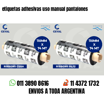 etiquetas adhesivas uso manual pantalones