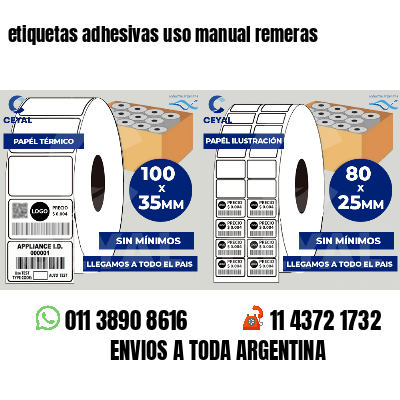 etiquetas adhesivas uso manual remeras