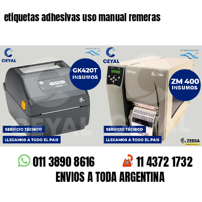 etiquetas adhesivas uso manual remeras
