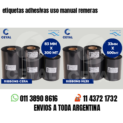 etiquetas adhesivas uso manual remeras