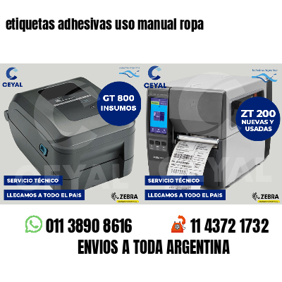 etiquetas adhesivas uso manual ropa