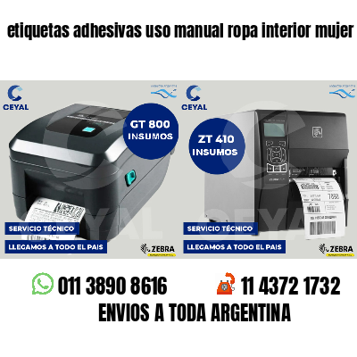 etiquetas adhesivas uso manual ropa interior mujer