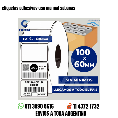 etiquetas adhesivas uso manual sabanas