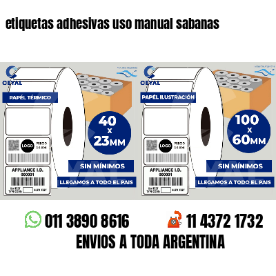 etiquetas adhesivas uso manual sabanas