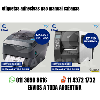 etiquetas adhesivas uso manual sabanas