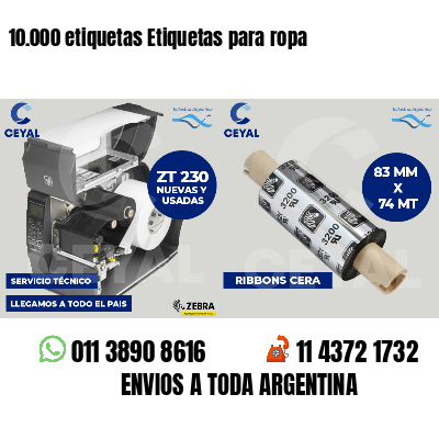 10.000 etiquetas Etiquetas para ropa