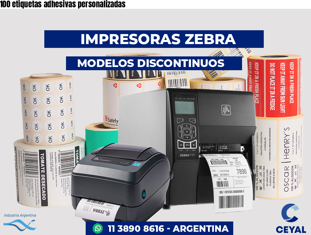 100 etiquetas adhesivas personalizadas