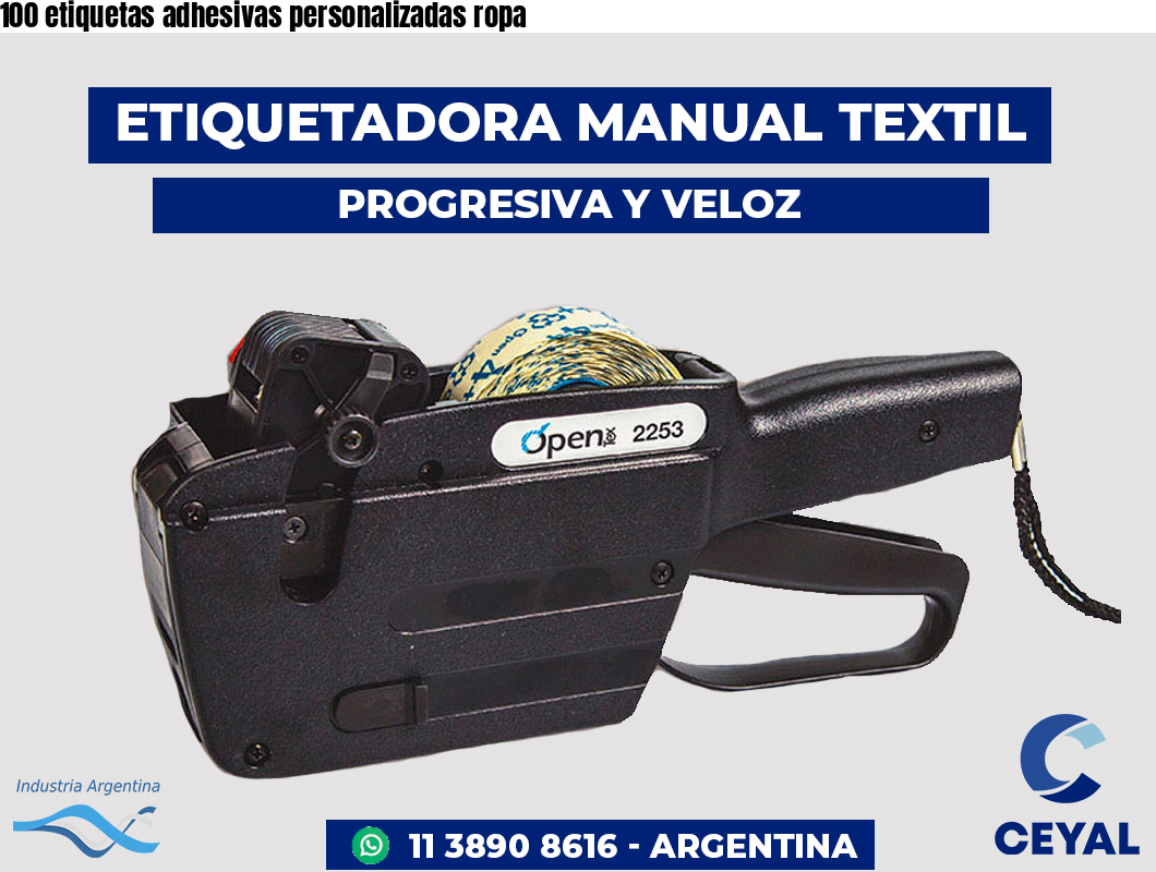 100 etiquetas adhesivas personalizadas ropa