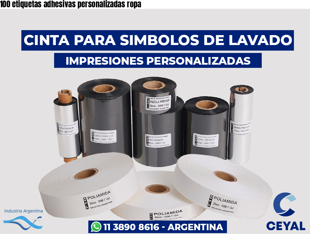 100 etiquetas adhesivas personalizadas ropa