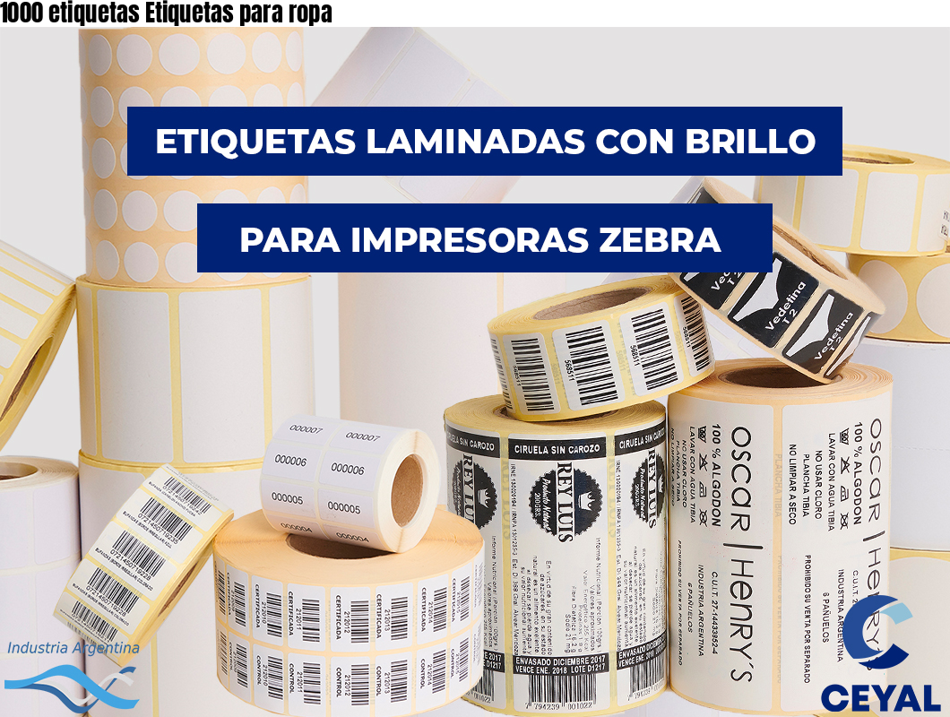 1000 etiquetas Etiquetas para ropa