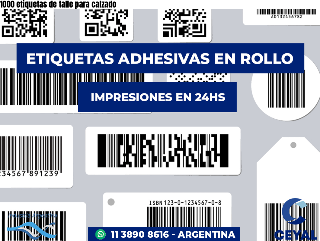 1000 etiquetas de talle para calzado