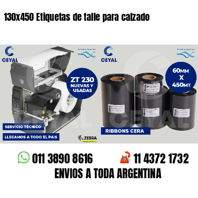 130x450 Etiquetas de talle para calzado