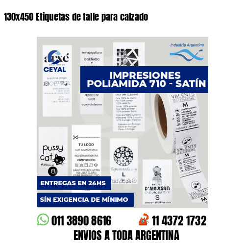 130x450 Etiquetas de talle para calzado