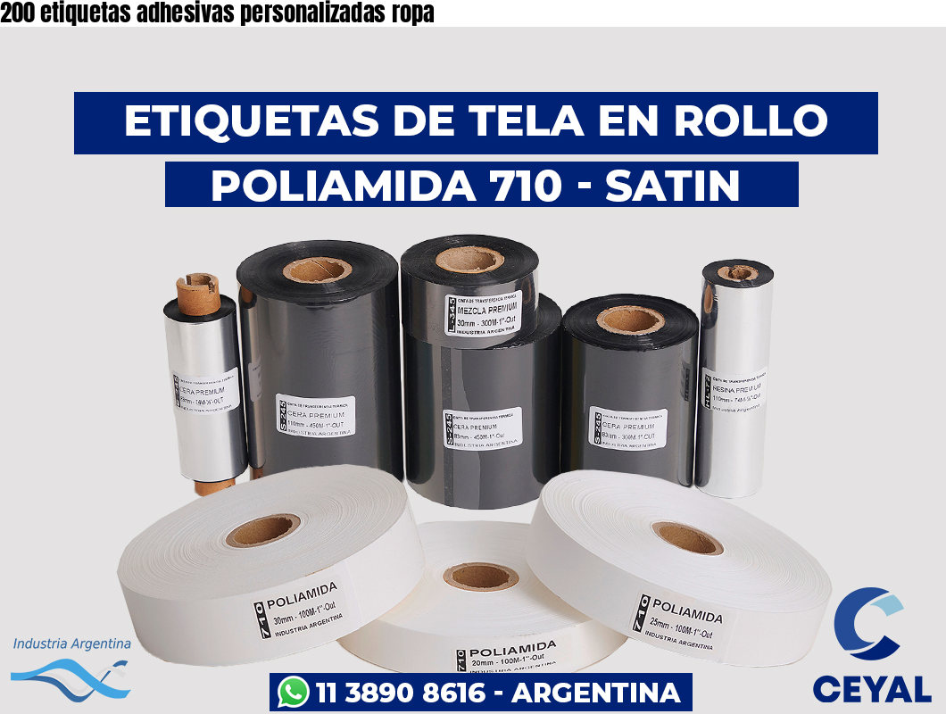 200 etiquetas adhesivas personalizadas ropa