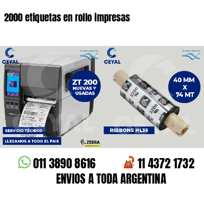 2000 etiquetas en rollo impresas