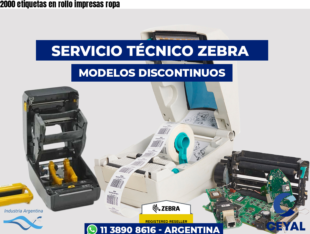 2000 etiquetas en rollo impresas ropa